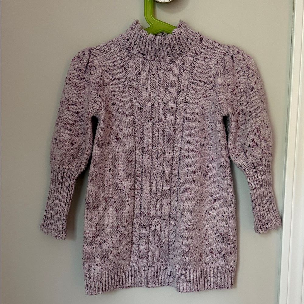 Janie and Jack Lavender Speckle Cable Sweater Dress
